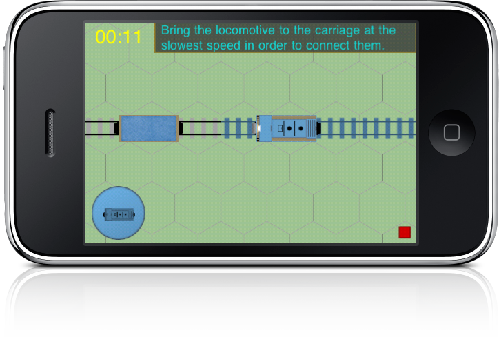 iPhone: a level instructing you to couple a locomotive to a carriage